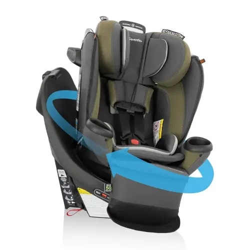 Evenflo Revolve360 Extend Convertible Car Seat with 360 Degree Rotation, Extended Rear-Facing, Forward-Facing, Booster Mode, and Secure Latch Install, Rockland Green