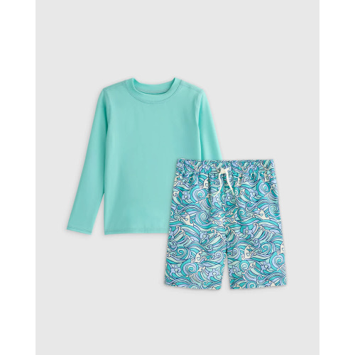 Swim Trunk and Rash Guard Set