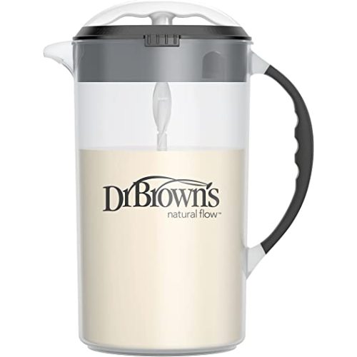 Dr. Brown's Baby Formula Mixing Pitcher with Adjustable Stopper, Locking Lid & No Drip Spout, Black, BPA Free, 36oz, 1 Pack