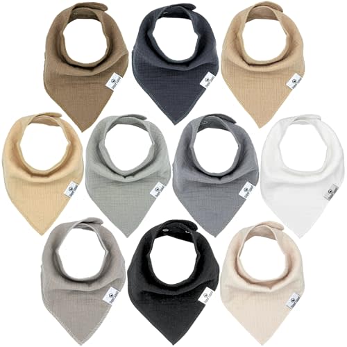 DiaperSquad's Baby Bibs for Drooling and Teething, Bibs for Boys, Baby Girl - Solid Cotton Baby Drool Bibs