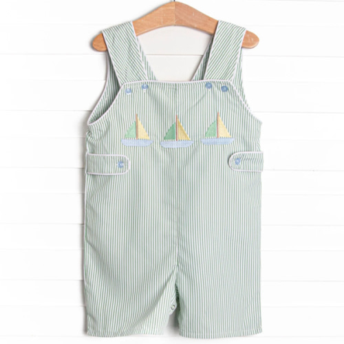 Bayside Boats Embroidered Jon Jon, Green – Stitchy Fish