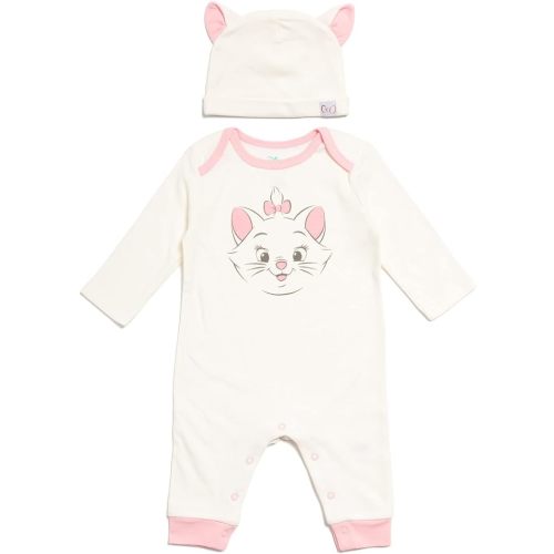 Disney Winnie the Pooh 101 Dalmatians Lion King Mickey Mouse Minnie Mouse Baby Snap Coverall and Hat Newborn to Infant - 0-3 Months - Aristocats