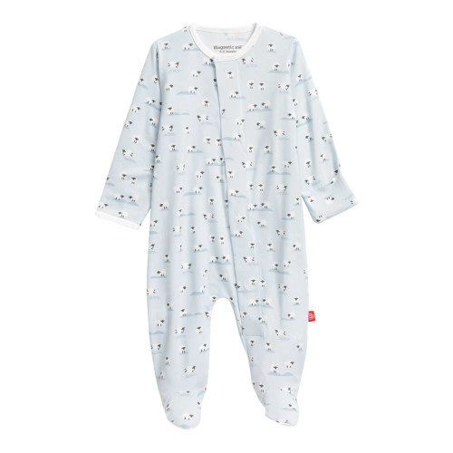 Magnetic Me Baa Baa Baby Sheep Print Footie, Blue