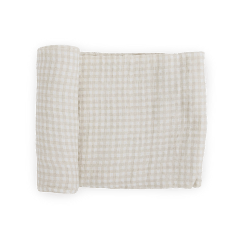 Cotton Muslin Swaddle Blanket - Tan Gingham
– Little Unicorn USA