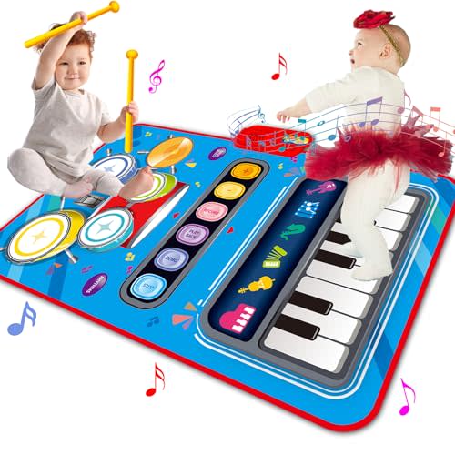 Baby Toys for 1 Year Old,Baby Musical Mat Toddler Toys Age 1-2,3 in 1 Piano Drum Babies Play Mat -Baby Music Toy 12-18 Months Babies Birthday Gifts for 1 2 3 Year Old Boys Girls