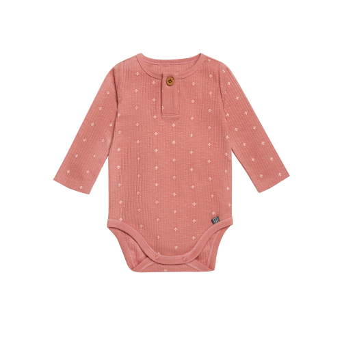 Modern Moments by Gerber Baby Neutral Long Sleeve Button Placket Bodysuit, Sizes 0/3 Months - 24 Months