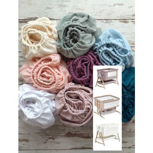 Organic Muslin Fitted Bassinet Sheet: Compatible with Harppa, Handmade Cotton Crib Sheet