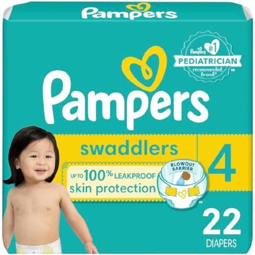Pampers Swaddlers Diapers - Size 4, 22 Count, Ultra Soft Disposable Baby Diapers