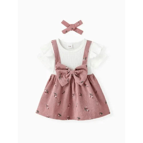 Sweet Girls Dress with Flutter Sleeve and Broken Flower Pattern - 1 Piece Set, Polyester & Cotton Only $9.99 PatPat US Mobile
