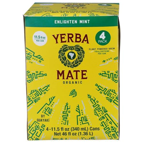 Yerba Madre Organic Enlighten Mint Yerba Mate 4pk, 11.5 FZ