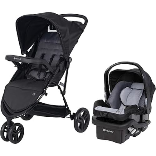 Baby Trend Venture 3-Wheel Stroller Travel System, Dash Black