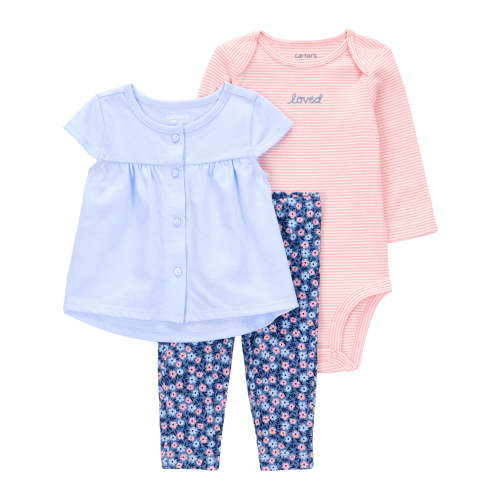 Carter's Child of Mine Baby and Toddler Girl Outfit Set, 3-Piece, Sizes 0/3-24 Months