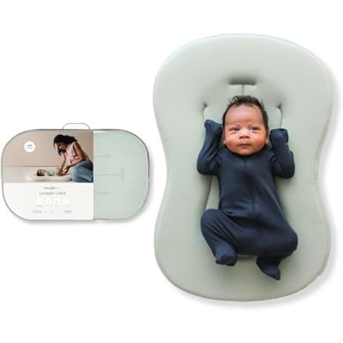 snuggle me Organic Newborn Baby Infant Lounger Pillow & Travel Bag - Sage