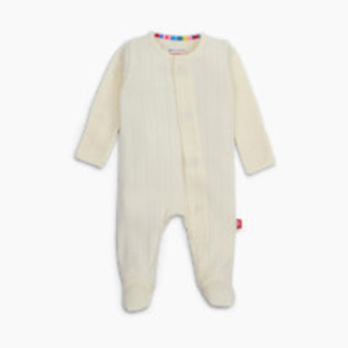 Magnetic Me Pointelle Organic Cotton Footie - White, Newborn