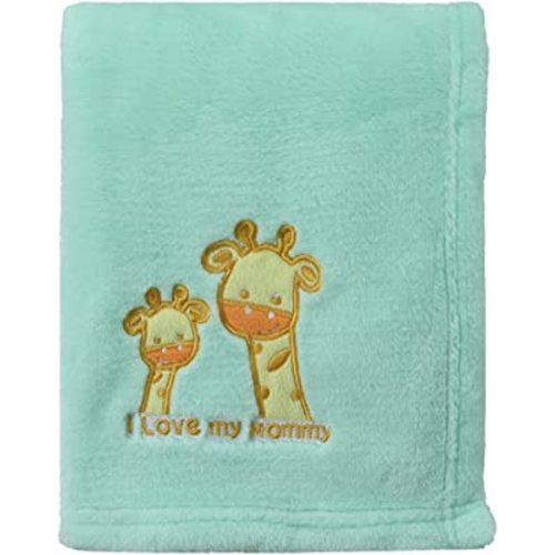 CREVENT 30''X40'' Light Cozy Plush Fluffy Warm Fleece Stroller Baby Blanket for Girls Boys Infant Toddler's Crib Cot Stroller - Green Giraffe