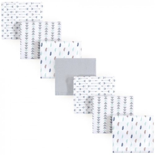 Luvable Friends Baby Boy Cotton Flannel Receiving Blankets, Boy Feathers, One Size