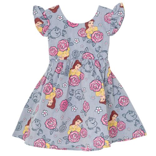 Disney Minnie Mouse Floral Toddler Girls Chambray Skater Dress Flowers 2t