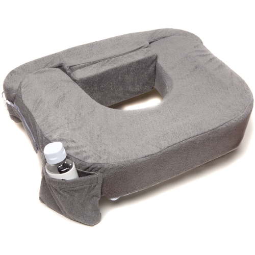 My Brest Friend Nursing Pillow for Twins, Breastfeeding, Nursing & Posture Support with Pocket and Removable Slipcover, Dark Grey