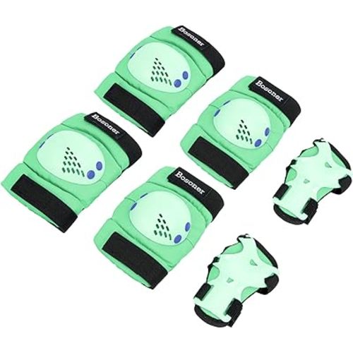 BOSONER Kids/Youth Knee Pads Elbow Pads Wrist Guards Set for 3-15 Years, Child Protective Gear Set for Roller Skates, Cycling, BMX Bike, Skateboard, Inline Skating, Scooter Riding Sports…