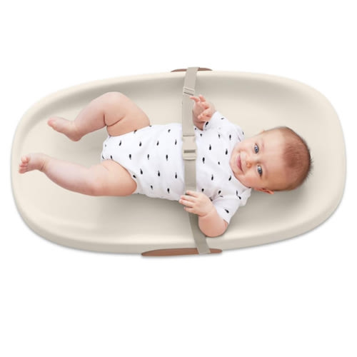 Skip Hop Baby Changing Pad Nursery Style Wipe-Clean Contoured with Cushioned Foam, Non-Skid Base, Built-in Safety Belt, Oat