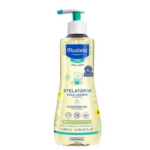 Mustela Stelatopia Cleansing Baby Oil for Eczema Prone Skin - 16.9 fl oz: Paraben-Free, Phthalate-Free, Contains Avocado, Pump Bottle