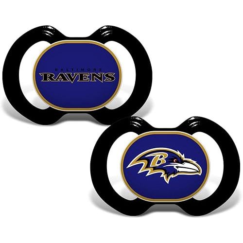 BabyFanatic Pacifier 2-Pack - NFL Baltimore Ravens - Officially Licensed League Gear