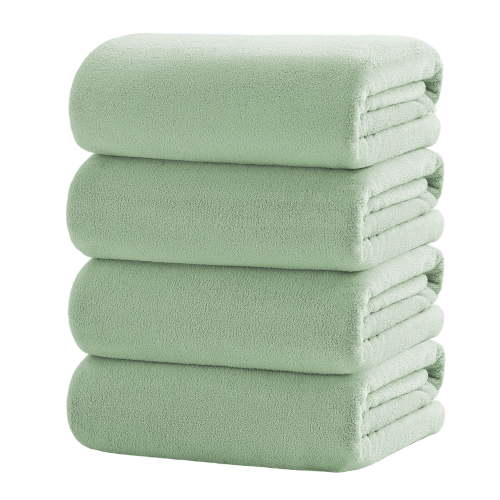 Jessy Home 4 Pack Oversized Bath Sheet Towels 700 GSM Ultra Soft Light Green Bath Towel Set