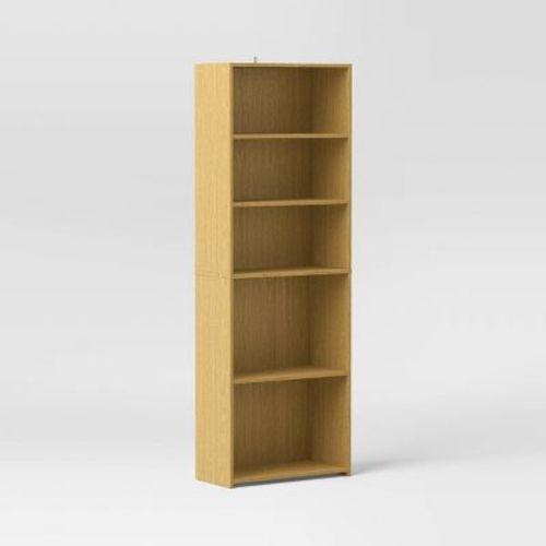 5 Shelf Bookcase White - 71.18" Tall