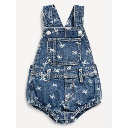 Printed Jean Shortalls for Baby