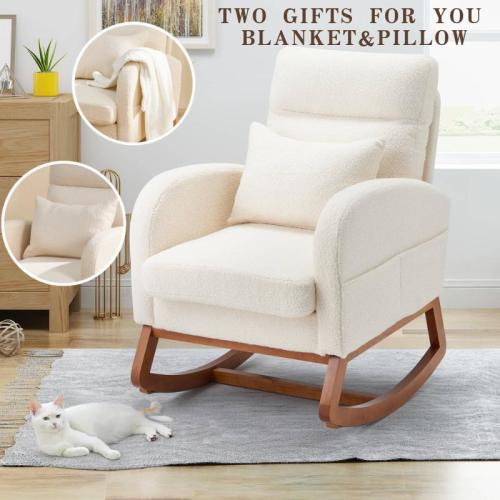 EROMMY Nursery Rocking Chair Teddy,Upholstered Glider Rocker - TikTok Shop