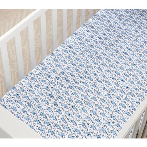 Roller Rabbit Monkey Organic Crib Fitted Sheet