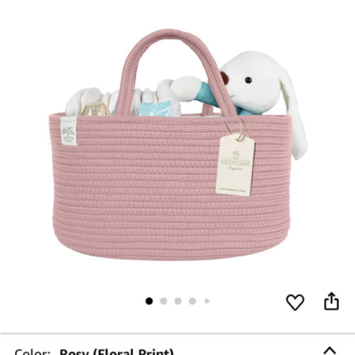 Kiddycare Diaper Caddy Nappy Organiser Changing Basket (Pink)
