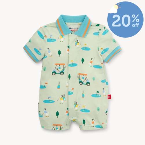 fairway fetch modal magnetic polo romper – Magnetic Me