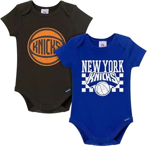 Gerber unisex-baby NBA Team 2 Pack Short Sleeve Onesie Bodysuits