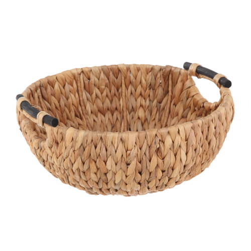 Better Homes & Gardens Natural Woven Water Hyacinth Decorative Bowl with Wooden Handles