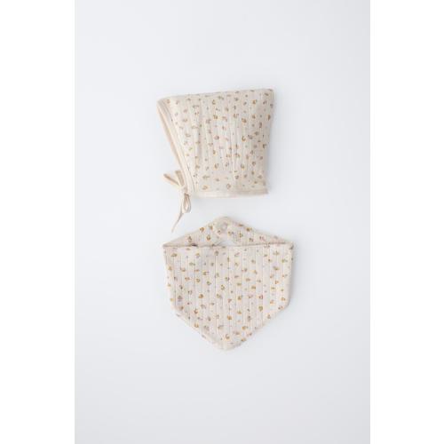 FLORAL BONNET AND BANDANA PACK - Ecru | ZARA United States