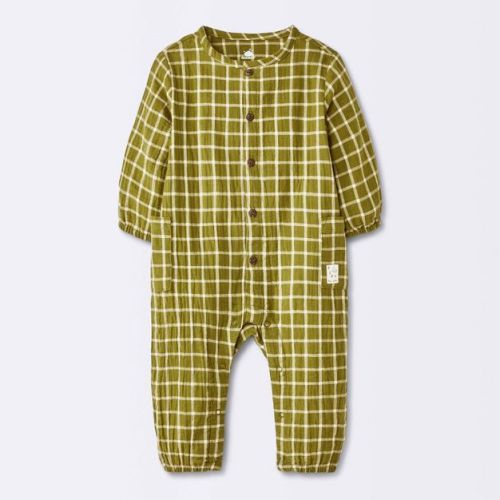 Baby Boys' Plaid Jumpsuit - Cloud Island™ Green 3-6M