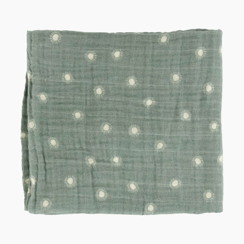 Little Unicorn Organic Cotton Muslin Swaddle Blanket - Sage Suns, Large