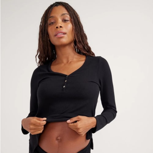 The Softest Rib Nursing Henley | HATCH Collection