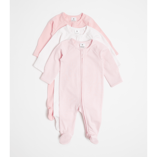 Baby Organic Cotton Zip Coveralls 3 Pack