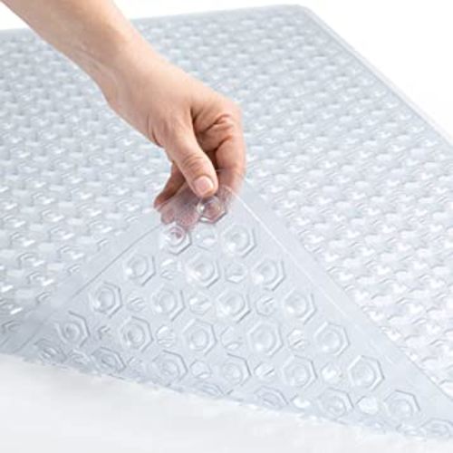 Amazon.com: The Original Gorilla Grip Patented Shower and Bathtub Mat, 35x16, Long Bath Tub Floor Mats with Suction Cups and Drainage Holes, Machine Washable and Soft on Feet, Bathroom and Spa Accessories, Clear : Home & Kitchen