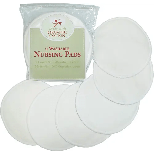 TL Care Nursing Pads Made with Organic Cotton, Natural Color, 6 Count