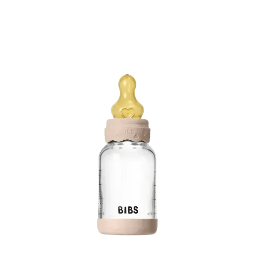 BIBS Baby Glass Bottle Boheme Set 4oz Latex - Blush – Bibsworld store US