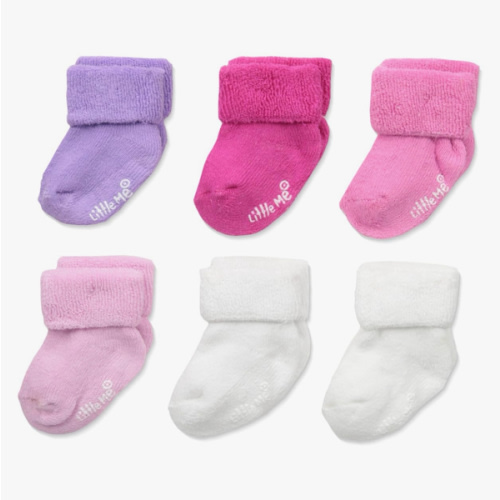Little Me Baby Girls' 6 Pack Variety Socks