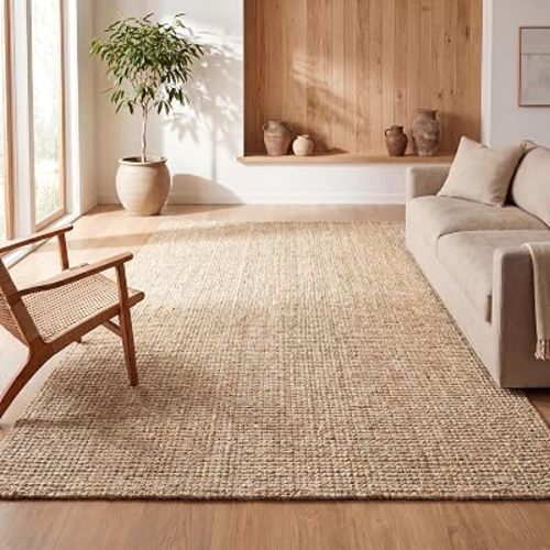 JONATHAN Y Hiro Hand Woven Chunky Jute Ivory Indoor Area Rug, 3x5, Bohemian, Transitional, Easy-Cleaning for Living Room, Bedroom, Kitchen, Pet Friendly, Non-Shedding (NFR103A-3)