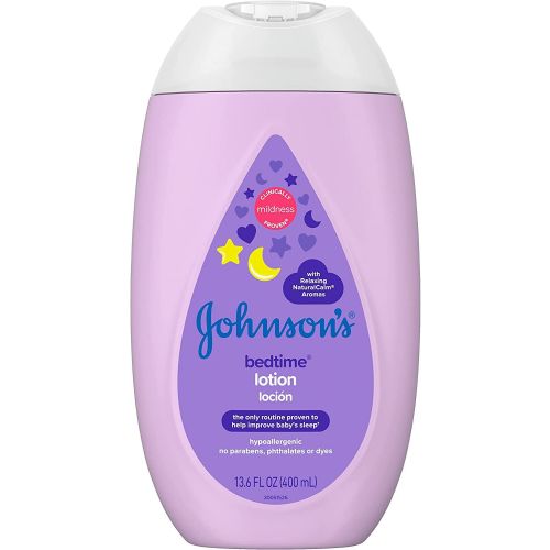 Johnsons Bedtime Lotion with Naturalcalm Aromas Hypoallergenic No Parabens, Phthalates or Dyes Lavender Bottle 13.6 oz