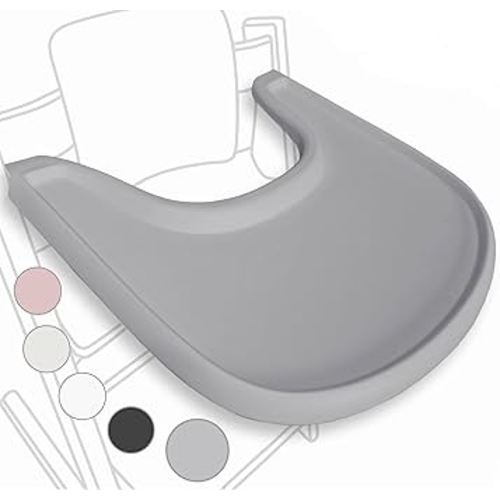High Chair Tray Compatible with Stokke Trip Trap Chair, Matte Gray - Ergonomic Curved Design - BPA-Free, Easy to Assemble