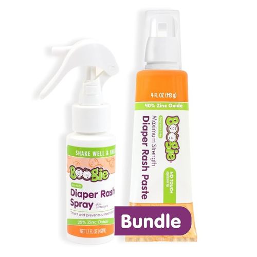Boogie Diaper Rash Cream Spray for Baby, Travel Friendly No-Rub Touch Free Application for Sensitive Skin, Over 200 Sprays per Bottle, 1.7 oz (Pack of 1)