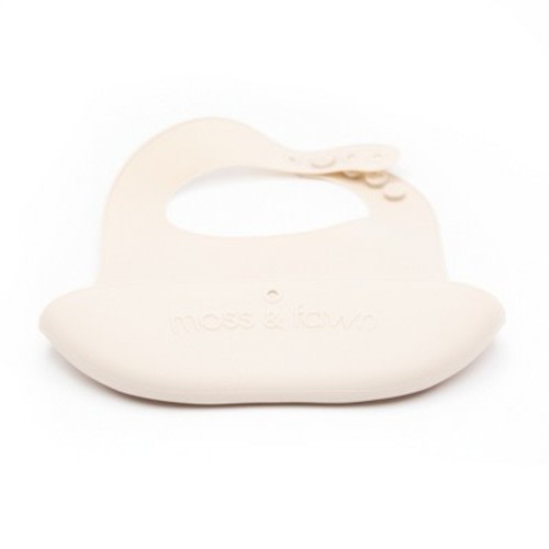 Moss and Fawn Gather & Roll Bib - Ecru