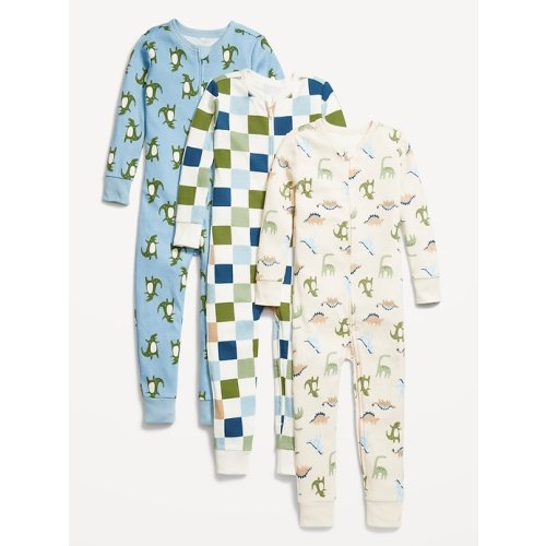 Snug-Fit 2-Way-Zip Pajama One-Piece 3-Pack for Toddler & Baby | Old Navy